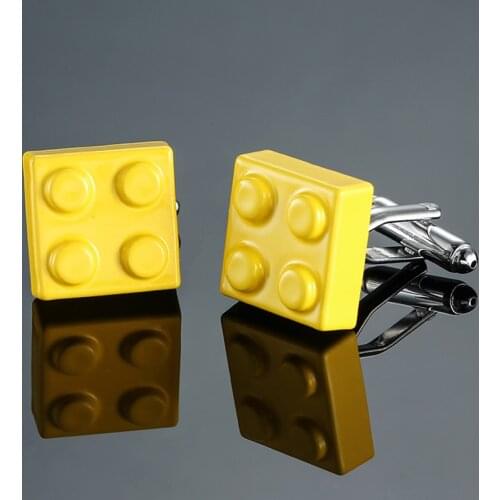 DY New high-end brand yellow square blocks Cufflinks fashion men French shirt Cufflinks free shipping