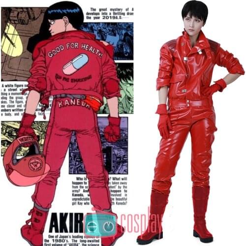 Movie Akira Shotaro Kaneda Cosplay Costumes Red Leather Uniform Suit Full Set Unisex Game Role Paly Clothing In Stock