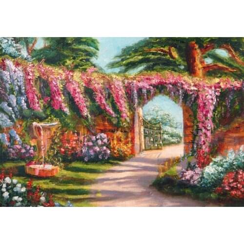 Garden Art Oil tree background polyester or Vinyl cloth High quality Computer print wall photo backdrop