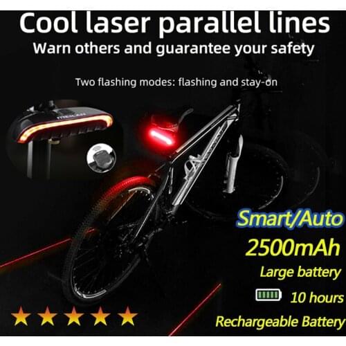 MEILAN Real IPx6 Bicycle LED Laser Taillight MTB Cycling Lights Waterproof Safety Warning Bicycle Smart Auto Brake Sensing Light