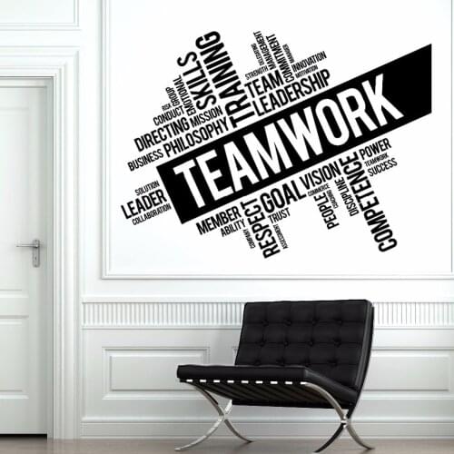 Teamwork Inspirational Words Wall Decals Cooperation Sign Vinyl Wall Sticker Office Room Décor Team Building Wall Poster AZ852