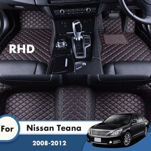 RHD Carpets For Nissan Teana J32 2012 2011 2010 2009 2008 Leather Car Floor Mats Waterproof Anti-Dirty Auto Accessories Interior