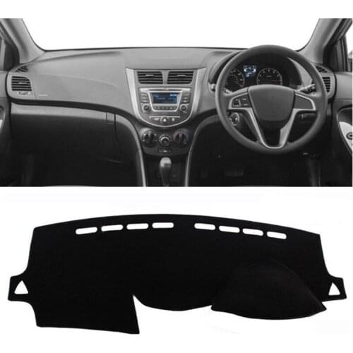 Car Dashboard Cover Dashmat Dash Mat Pad Sun Shade Instrument Carpet For Hyundai Solaris Accent Verna 2012 2013 2014 2015 - 2017