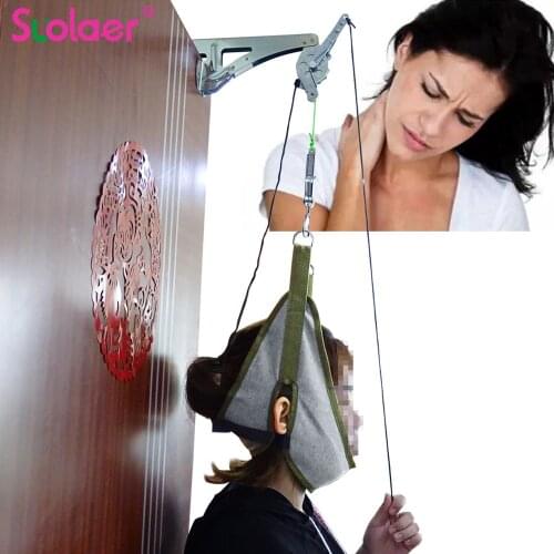 Neck Massager Cervical Traction Device Kit Neck Back Stretcher Adjustment Chiropractic Back Head Massager Relaxation 30KG
