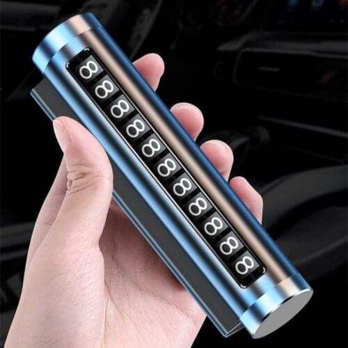 Metal Car Temporary Parking Card Universal Rotate Phone Number Plate Aluminum Stickers