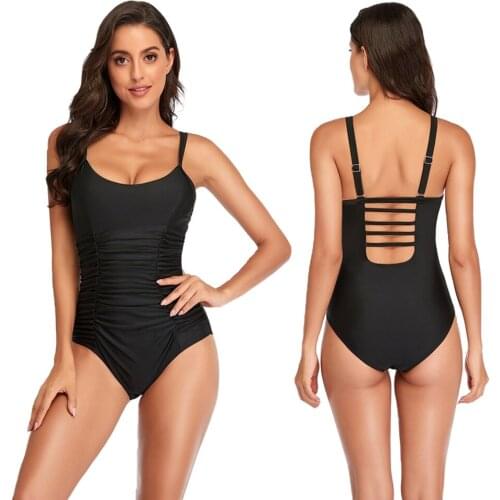 MMALEIDY Black One Piece Swimwear