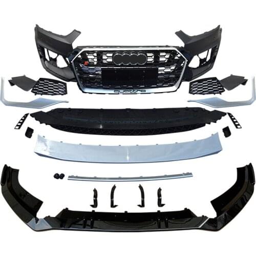 Suitable For 17-20 Audi A5 Retrofit S5 RS5 Large Surround Front Face Honeycomb Mid-grid Rear Bumper Rear Lip Exhaust