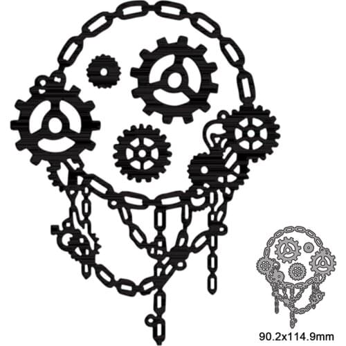 Halloween Gearwheel Ring Chain Metal Cutting Dies For DIY Scrapbook Cutting Die Paper Cards Embossed Decorative Craft 2021 New