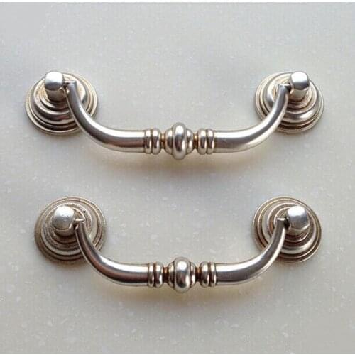 Free shipping Drawer Handle White Ceramic Kitchen Cabinet Handle Shiny Silver Dresser Handle Knob 128mm Chrome Furniture Hanldes