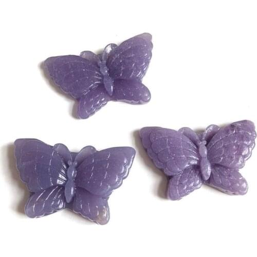 Hand carved crystal gemstones Natural quartz crystal purpie mica butterfly for gift