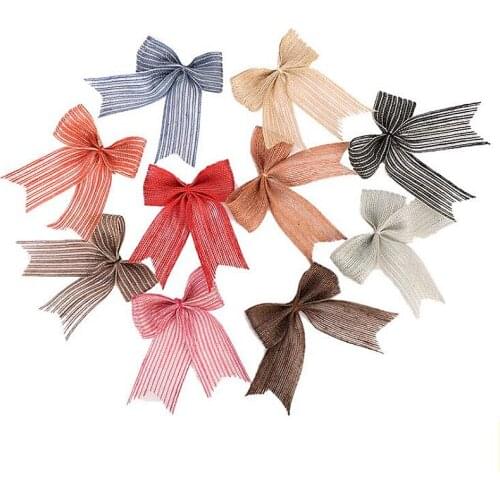 Hand Made Home Jute Burlap Lace Event Party Supplies Bouquet Gadget Christmas Cultery Bowknot Bow Wedding Party Decoration Decor