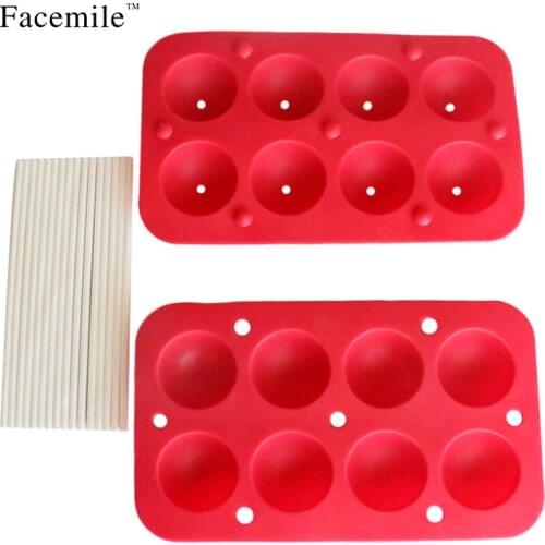 Silicone Lollipop Gift Party Cake Chocolate Cookie Pop Ice Lattice Mould Baking Tray with Stick 01104