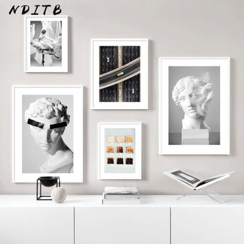 Modern Wall Art Picture Head sculpture Statue Abstract Poster Nordic Canvas Print Painting Contemporary Living Room Decoration