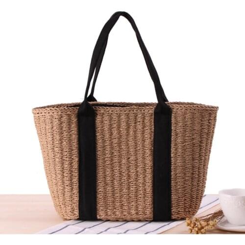 New Fashion Shoulder Bags Large-Capacity One-Shoulder Designer Femme Handbag Simple Straw Beach Totes Women Hand-Woven