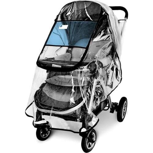Baby Stroller Waterproof Rain Cover Windproof Transparent raincoat for baby cart Zipper for Baby Carriages Stroller Accessory