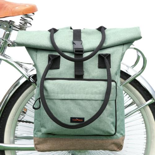 Tourbon Vintage Bicycle Bag Retro Bike Pannier Bags Cycling Rear Pack Seat Leisure Crossbody Shoulder Laptop Bag City Backpack