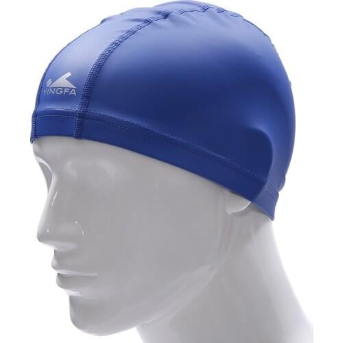Waterproof PU Fabric Protect Ears Long Hair Sports Swim Pool Hat Swimming Cap Free size for Men & Women Adults