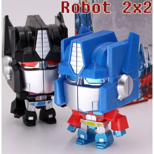Magic puzzle cube Fantasy cube 2x2x2 Big head robot creative big head robot black blue logic game toys gift