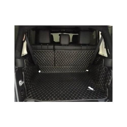 Best quality! Special car trunk mats for Jeep Wrangler JK 2017-2007 4 door durable boot carpets cargo liner for Wrangler 2014