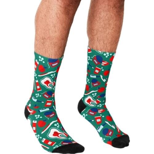 2021 Funny Mens socks Dentists Do It Better pattern Printed hip hop Men Happy Socks cute boys street style Crazy Socks for men