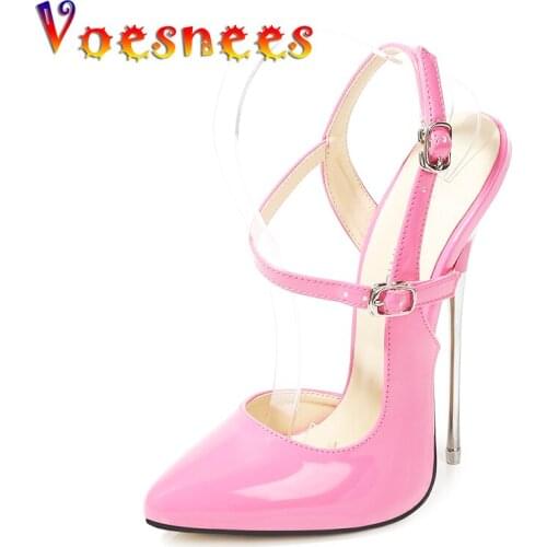 Voesnees Nightclub Womens Shoes Sandals Super High Heels 16CM Gladiator Ladies Wedding Shoes Summer Pointed Toe Dress Shoes