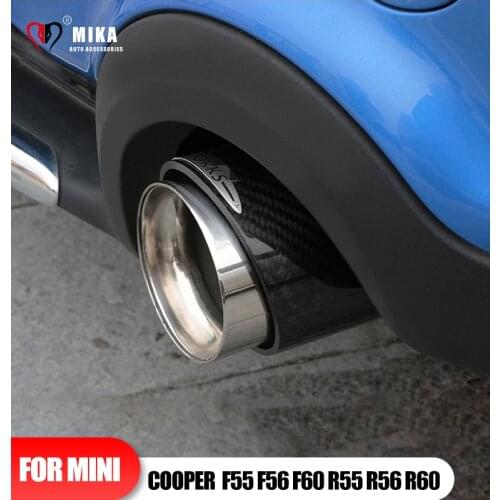 1 PCS Universal For Mini Cooper F55 F56 R55 R56 Car Exhaust System Tube Carbon Fiber Muffler Tailpipe Auto Styling Accessories