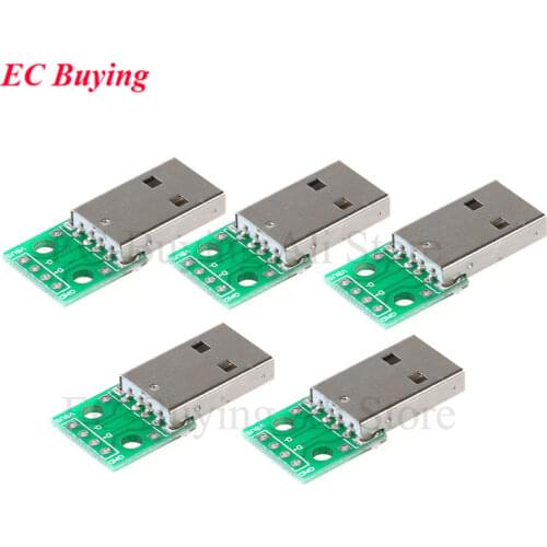 10 pcs USB Male Connectors to DIP Adapter Plate Converter 4 Pin for 2.54mm PCB Board PCB Board