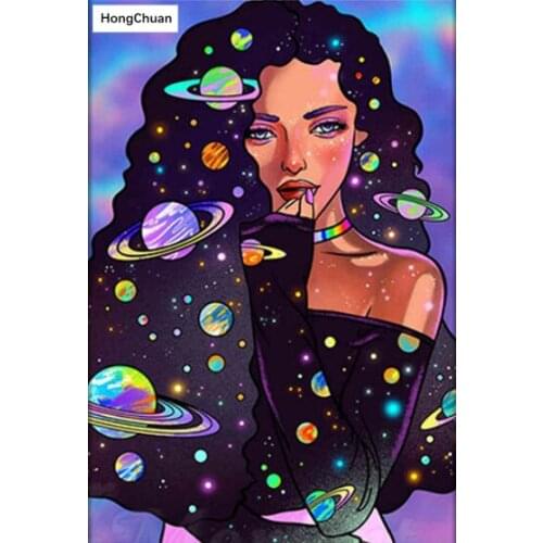 5D DIY diamond painting cross stitch cartoon beautiful girl needlework homedecoration square/round mosaic diamond thorn showgift