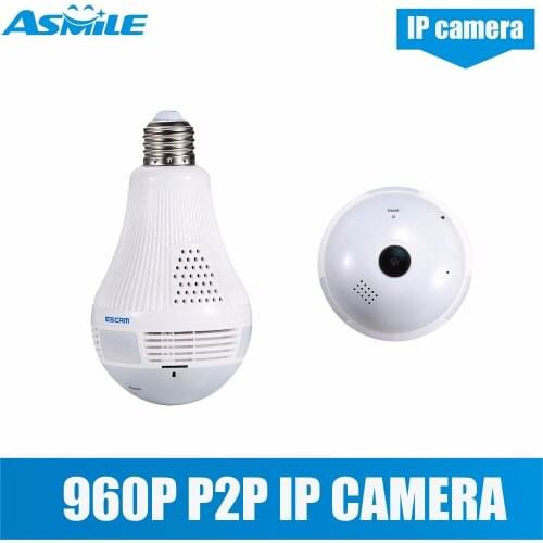 960P HD fisheye lens WIFI Globe Panoramic Cam home security light IP CCTV camera from asmile