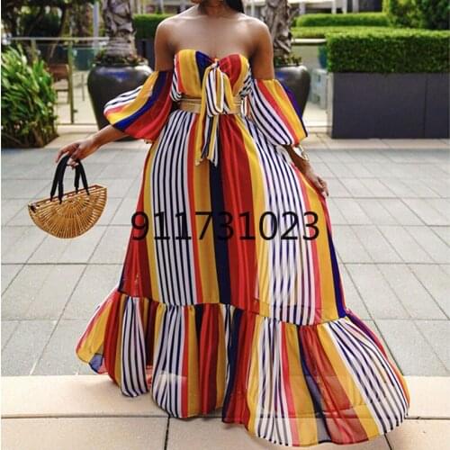 African Dresses For Women 2021 Fashion New Summer Africa Sexy Party Outfit Clothes Plus Size Maxi Dress Dashiki Ankara Long Robe