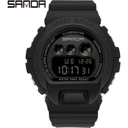 SANDA Brand Sport Watch Mens Watches Top Brand Luxury Men Wrist Watch Waterproof LED Electronic Digital Male Ms Watch Relogio