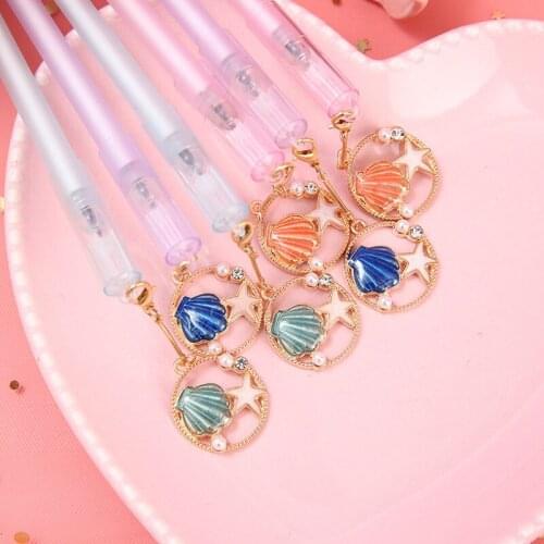 Ellen Brook 1 PCS Cup Kiwi Peach Orange Watermelon Pendant Gel Pen School Officel Supplies Stationery Cute Kawaii Sweet