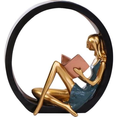 CREATIVE RESIN READING YOGA GIRL FIGURINES ORNAMENTS EUROPE LADY DESKTOP CRAFTS HOME DECORATION BIRTHDAY GIFTS R343