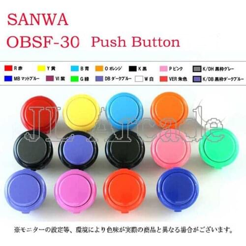 50 pcs Official Original OBSF-30 Sanwa Push Button for Coin Operated Arcade Game cabinet parts accessories