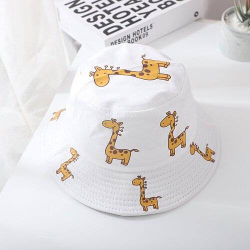 Summer 1-4y Baby Sun Hat Anti-uv Giraffe Pattern Summer Boys Girls Kids Children Fold Sun Fishing Fisherman Hat Caps Accessories