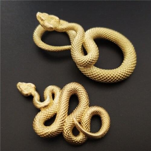 Copper Vintage Gold Snake Desktop Decor Ornaments Brass Snake Key Chains Fashion Boa Keyrings Punk Rock Bag DIY Accessories Gift