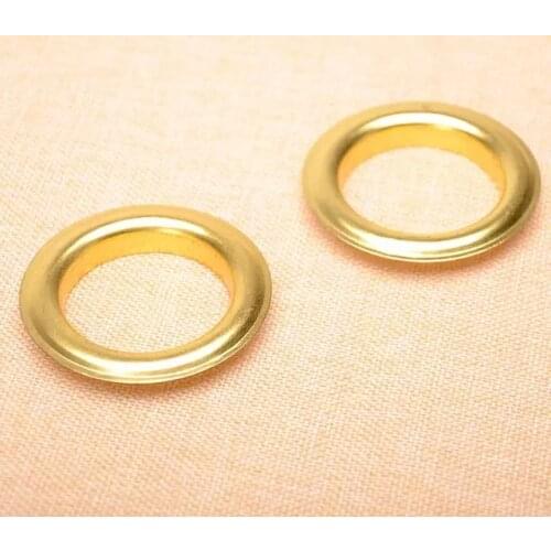 Metal Eyelets Grommets With Washers Gold Plated Metal, 40mm Barrel Diameter, Pack of 100 sets