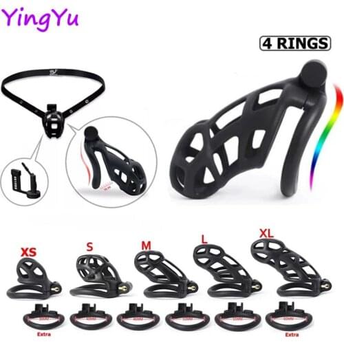 2021 Cage Set Lightweight Custom Curved Cobra Male Chastity Device Kit Penis Ring Cock Ring Cages Trainer Belt Sex Toys For Men