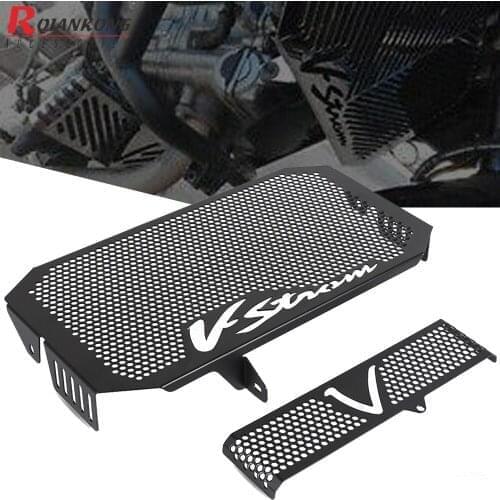 Motorcycle For Suzuki VSTORM 650 DL650 V-Strom 2004-2011 2010 2009 2008 Radiator Guard Grille Protector Aluminum Cover Black