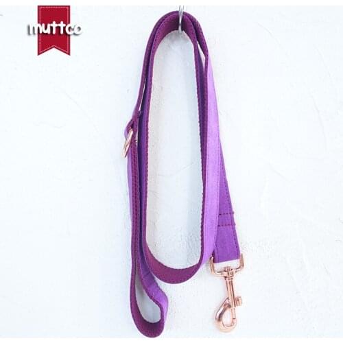MUTTCO retailing self-design new style collar THE CANDY PURPLE handmade poly satin and nylon purple 5sizes dog leash UDC029M