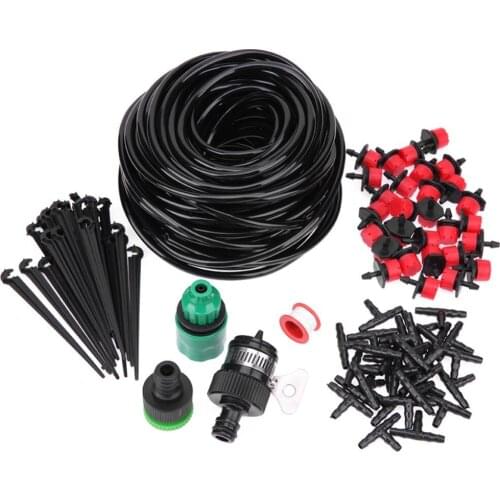 25M Drip Irrigation Set Water Sprayer Drip Watering Kits 82ft Garden Hose Irrigation Equipment for DN15/DN20 Threaded Faucet
