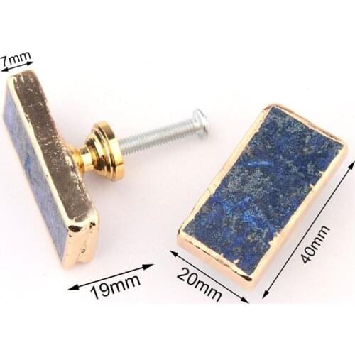 New Original Stone Lapis Lazuli Small Handle Natural Single Hole Drawer Cupboard Door Wooden Box Knob Handles Furniture Diy Pull