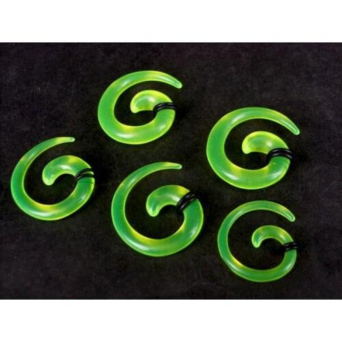 Wholesale 12Pcs Acrylic Spiral Ear Gauges Ear Tapers Stretching Plugs Expanders Piercing Punk Body Jewelry