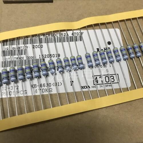 Original new 100% thick copper foot oxide metal film resistance RCR60CT52A4703F 1W470K 1% (Inductor)