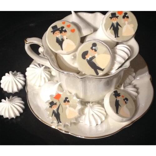 Just Married Wedding Aniversary Sugar Stamp Transfer Paper Different Pattern Chocolate Decoration Sheet Cake Decorating Tools