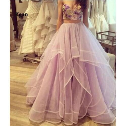 Two Piece Prom Dresses Strapless Special Occasion Party Dress Ball Gown Evening Dresses Robe De Soiree vestidos