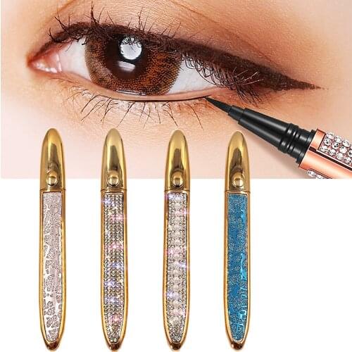 2 In 1 Magic Lash Liner Glue Pen Self-adhesive Magnetic-free No Glue Bling Glitter Liquid Eyeliner Waterproof Eye Makeup Tool