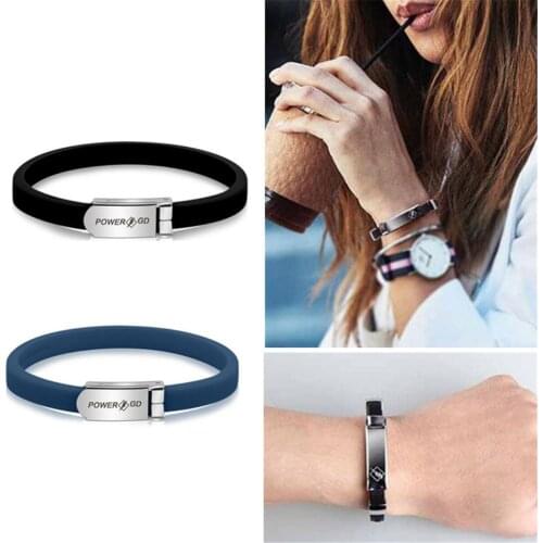 Portable ANTI STATIC Titanium Ionic Magnetic Silicone Bracelet Band Wrist Strap