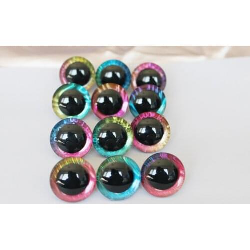 20pcs--L12 14mm-16-18-20-25-30-35mm 3D CLEAR safety toy eyes &Fabric & washer--long stem eyes