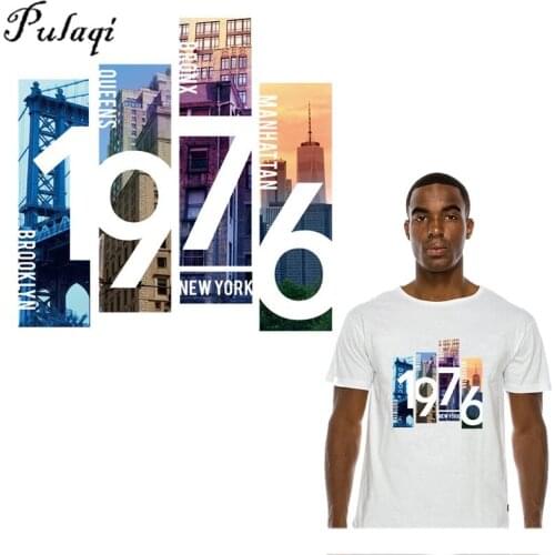 Pulaqi Fashion Boy Letter Patch Iron On Heat Transfers Vinyl For Clothing Van Gogh Stickers On Clothes Transfer Thermal Badges